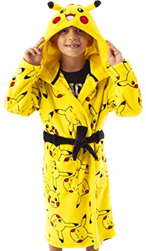 Pokemon Dressing Kleid Jungen Mädchen Pikachu Kids Pocket Bademantel 7-8 Jahre