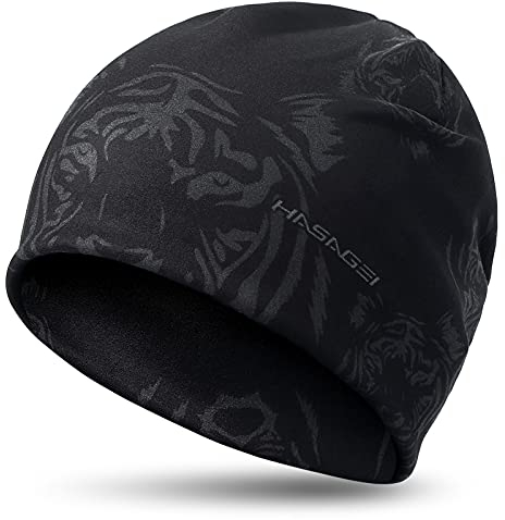 HASAGEI Laufmütze Herren Damen Fahrradmütze unter Helm Mütze Beanie Kalten Jahreszeit Warm Sportmütze Antistatisch Bedruckter Hut für Freizeitaktivitäten Joggen Reisen Ski Bergsteigen Radfahren