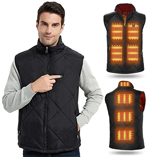 FERNIDA Chaleco Calefactable, Chaleco con Calefacción Eléctrica USB para Hombres y Mujeres, Chaleco de Invierno Cálido con 8 Zonas Climatizadas, M(Sin Batería)