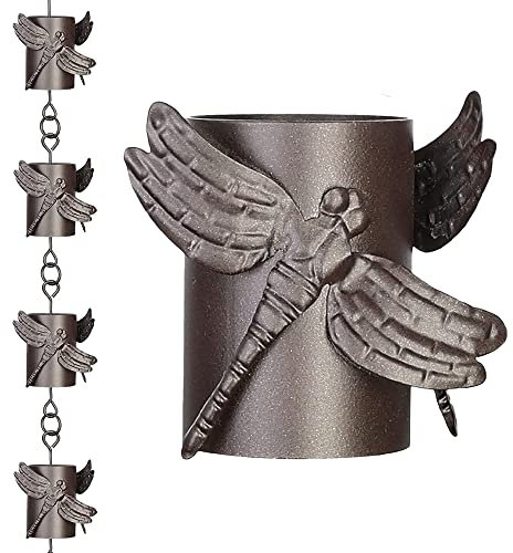Rain Chains Pacific Dragon Fly Regenkette, 2,5 m, elegante und langlebige Regenketten für Dachrinnen, perfekt für starken Regen, verschönern Sie die äußeren Regenketten Ihres Hauses