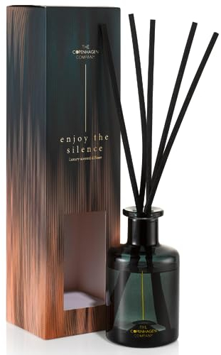 Luxury Reed Diffusers for Home | Aromatherapy Scented | 12 Weeks Long Lasting Fragrance | 5 Thick Natural Rattan Reeds | The Copenhagen Company - Pink Pepper, Patchouli & Musk (150ml)