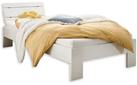 Stella Trading Futonbett 100 x 200 cm - Minimalistisches Jugendzimmer Bett in Weiß Hochglanz - 105 x 74 x 213 cm (B/H/T)