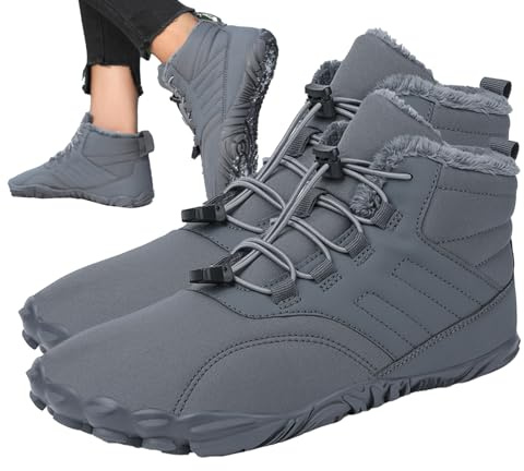 Winterkletterstiefel,barfußschuhe winter,Barfuss Schuhe für Damen Männer Anti Rutsch Schuhe,Schneestiefel wasserdicht, Outdoor Kletterstiefel, rutschfeste Barfußstiefel für Camping, Joggen, Klettern