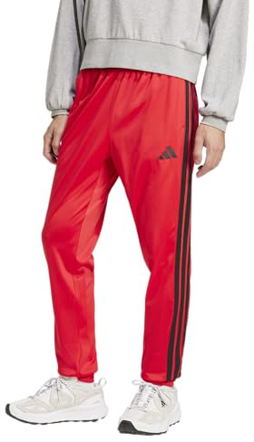 adidas 3-Stripes Tricot Tapered Track Pants Pantaloni da Ginnastica, Rubino Puro, L Uomo