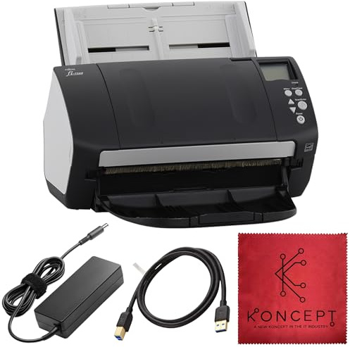 FI-7160 Fujitsu Document Scanner - Duplex - Scanners for Computers with 24V & USB 3.0 Cable, 8.5 X 14 in, 600 DPI, 60 PPM (Mono/Color), ADF, 4000 Scans Per Day (Renewed)