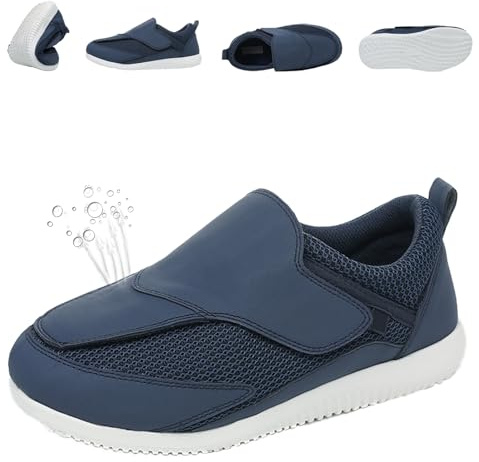Zapatos Diabéticos para Mujer Extra Anchas Sandalias de Rehabilitación, Zapatillas Anchas Deportivas con Ajustable, Zapato Ortopedico Mujer 34