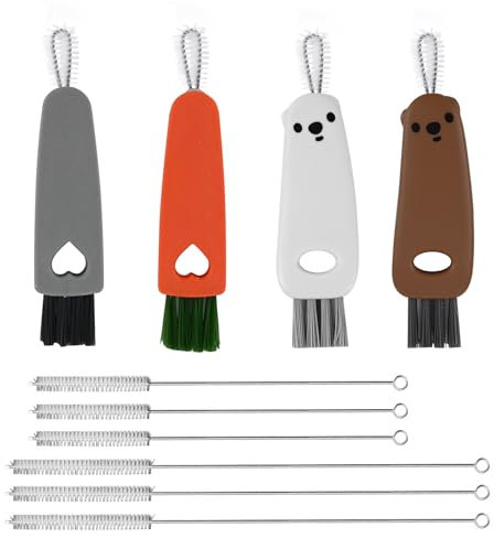 10pcs Bottle Brush, 3-In-1 Cup Lid Cleaning Brush, Straw Cleaner, Multifunctional Slit Cleaning Brush, Suitable For Water Bottles, Glass Jugs, Spouts, Lid Tubes