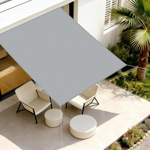 AXT SHADE Vela Ombreggiante Impermeabile Rettangolare 1x2m Tenda a Vela Parasole e Protezione Raggi UV con Occhiellato per Esterno Terrazza Giardino-Grigio Chiaro