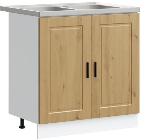 vidaXL Diskbänksskåp Porto 2 st Brun 80 x 46 x 81,5 cm Konstruerat trä