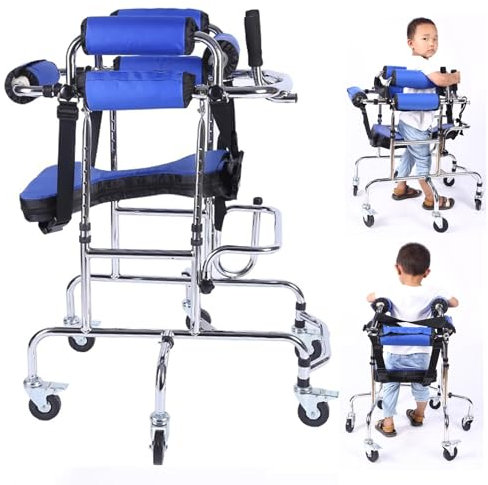 DMJLI-T Aides À La Marche pour Les Personnes Handicapées à 6 Roues, Déambulateur Debout Portatif pour Enfants, Paralysie Cérébrale Déambulateur