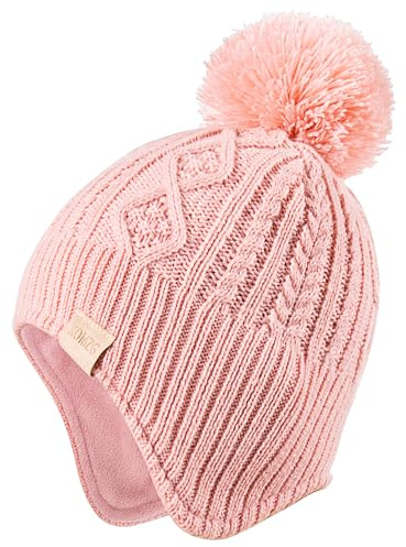 XOMZG Cappellino per Neonati, Set Cappello e Sciarpa Invernali Caldi in Maglia con Pompon per Bambine, Cappellino Invernale per Bambini Piccoli (0-36 Mesi)