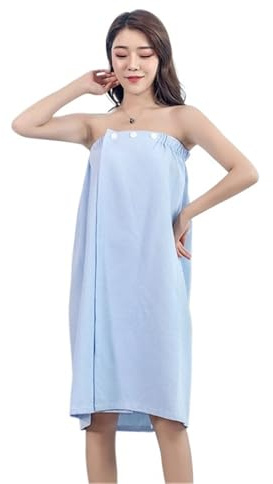 IKFGTJRE Gonna per Asciugamano da Bagno Gonna da bagno in cotone a nido d'ape indossabile, accappatoio for hotel, sauna, piscina, telo da doccia, 140x80 cm(Blue)
