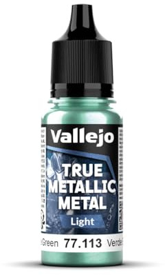 Vallejo äkta metallisk färg skalbagge grön 18 ml, lysande finish för blandning, blandbar, idealisk för borste, levande och ljusa färger