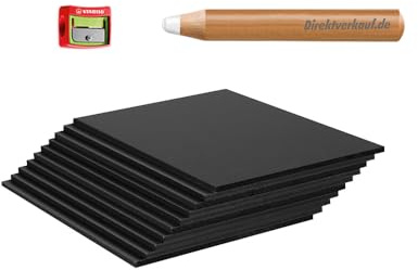 Spar-Set 10 x Kreidetafeln A6 + 1 Kreidestift XXL + Spitzer - ideal als Angebotstafel in der Gastronomie - Infotafel - beidseitig beschreibbar - Vorteilspack - beschreibbare Tischtafeln A6