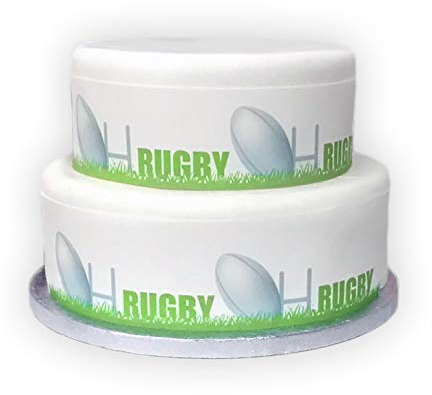 Top That Edible Decor Sheet Rugby Player Sports Game Border Ribbon - Perfect for Decorating Your Cakes- Easy to Use