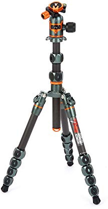 3 Legged Thing Legends Ray Kit Carbon Fibre Tripod - Travel-Friendly, Adjustable Camera Tripod with 3 Detachable Legs and Multiple Mounting Points (RAYKITGREY)