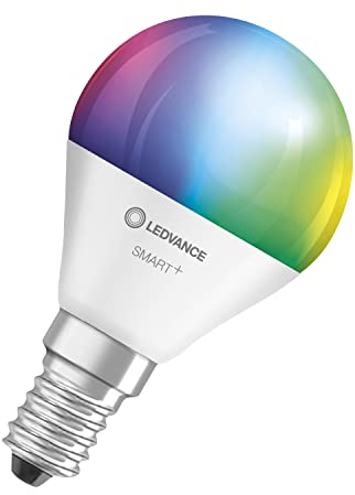 LEDVANCE Smarte LED-Lampe mit WiFi Technologie, Sockel E14, Dimmbar, Lichtfarbe änderbar (2700-6500K), RGB Farben änderbar, ersetzt Glühlampen mit 40 W, SMART+ WiFi Mini Bulb Multicolour, 3er-Pack