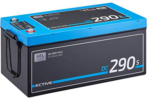 ECTIVE - GEL DC290S 12V 290Ah - Deep Cycle Versorgungsbatterie mit LCD-Anzeige wartungsfrei - VRLA Solarbatterie für Boote, Van, Wohnmobil, Camper