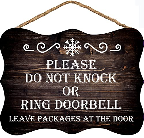 Please Do Not Knock Or Ring Doorbell Wood Sign 8x12 INCH / 20X30 cm