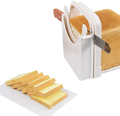 Bread Slicer,Bread Cutter Adjustable Sandwich Maker Manual Handhold Loaf Cutter Machine Foldable Toast Slicer for Homemade Bread