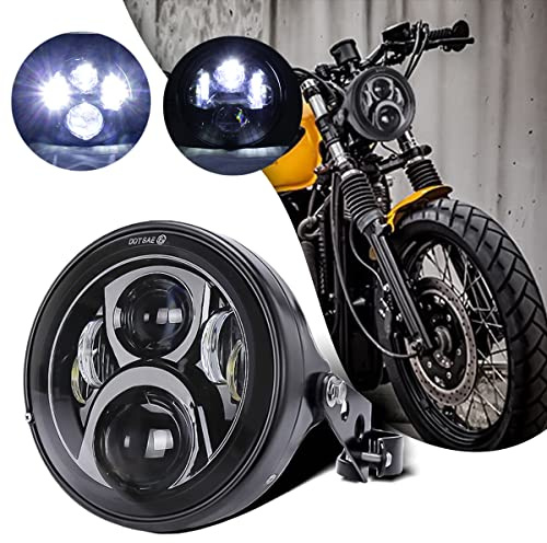LEDUR 7 Inch LED Motorcycle Headlight DOT Approved Round Hi/Low Beam with Housing Bucket Mount Brackets for Road King Ultra Classic Electra Street Glide Cafe Racer Bobber Chopper Motorcycle