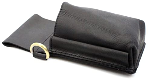 ayados Profi Kellner-Holster für EC Karten Kartenlesegerät Terminal Tasche Voll Leder Kartenzahlungsholster(Terminal Holster Schwarz)