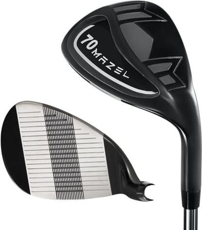 MAZEL Golf Lob Wedge 70 Grad 35 Zoll Rechtshänder, CNC gefräste Gesicht Sand Keil, Picthing Wedge (Single Black, 70 Degree,RH)
