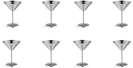 Censous Copas de de acero inoxidable, 8 onzas, irrompibles, duraderas, acabado pulido de espejo