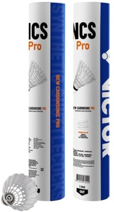 Victor Badminton - Artificial Shuttle Practice Balls (Carbon Shuttle) Carbon Shuttle Pro NCSPRO 12 Pack