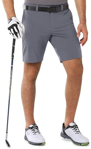 Outdoor Ventures Herr golfshorts UPF 50 stretch golfshorts lätta snabbtorkande 25 cm korta golfbyxor med 3 tehållare och fickor för golf