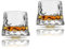Sthrucrack Whiskey Glasses Rotatable Decompression - Old Fashioned Set of 2 Bar Style Glassware for Bourbon Scotch Rum (2 Pack Hammer Texture, 300ml(10oz))