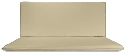 Il Tuo Artigiano Design Cuscino Idrorepellente per Dondolo da Giardino 3 Posti - Materassino Per Dondolo da Giardino made In Italy - Resistente ai raggi UV (Beige, 3 posti - 135x55 cm)