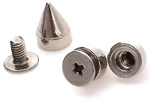 VILLFUL 20 Piezas pernos prisioneros del cono bricolaje remaches cónicos picos cono metal clavos cónicos pernos roscados tachuelas cono punk semental cinturón