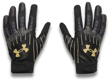 Under Armour Boys' Youth Clean Up Baseball Gloves Limited Edition, (002) Black / / Team Vegas Gold, Youth Medium
