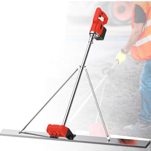 Outil vibrant de finition de béton pour chape électrique Règle de nivellement de ciment électrique Kit vibrant pour chape en béton avec tige Machine vibrante de finition de ciment sans,1.5m-1Battery