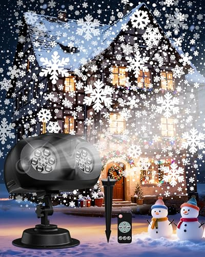 Décoration Noël,HD Projecteur Noël Extérieur Intérieur,LED Lampe Projecteur IP65 Étanche avecTélécommande,Lumiere pour Noël Halloween Cotillons Nouvel An Fête Jardin,Lampe d'Ambiance Cadeau