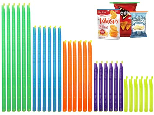 WestCH 30 Piezas Pinzas Bolsas Alimentos 28.5/22.5/18.5/12.5/9 cm Pinzas Cocina Bolsas Clip de Cierre de Cocina para Bocadillos Alimentos Almacenar Congelados
