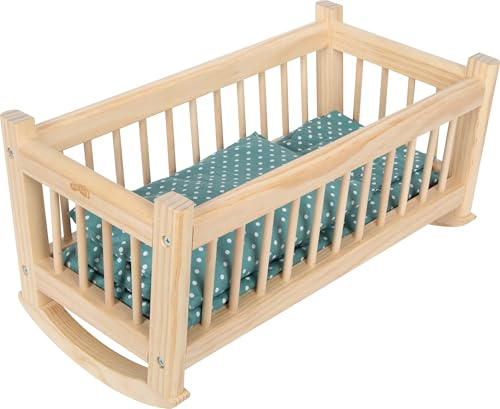 Small Foot Cuna para muñecas de Madera Natural, edredón Extragrande, niños a Partir de 3 años, 12821