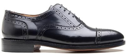 DeBrinch kd luxury style Black Hi Shine Semi-Brogues