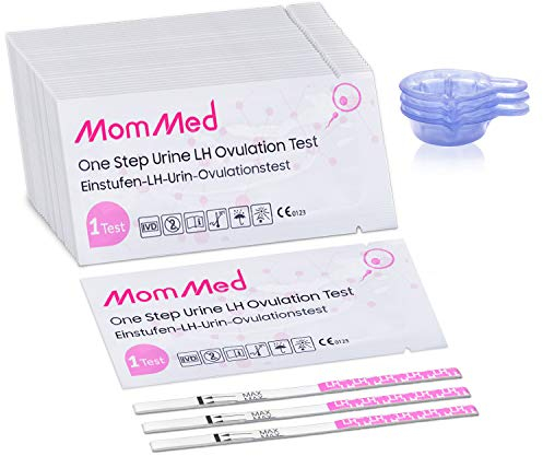 MOMMED Ovulation Test Strips, 50 LH Ovulation Kit + 50 Collection Cups, Accurately Track Ovulation Test, High Sensitivity Ovulation Tests