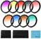 Fotover 9pcs 46mm Graduated Color Filter for Canon Nikon Sony Pentax Olympus Fuji DSLR Camera + Lens Filter Pouch + Lens Cleaning Cloth