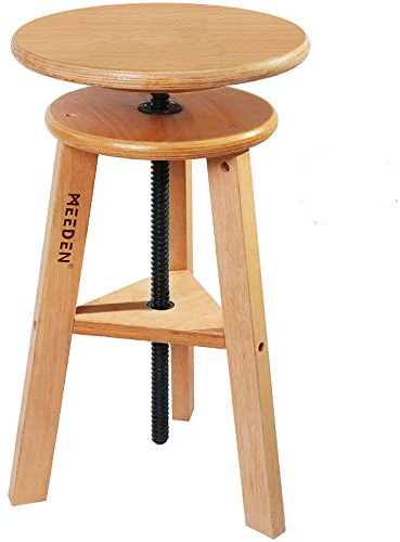 MEEDEN Zeichenhocker mit Verstellbarer Höhe, Arbeitshocker aus Holz,Künstlerhocker,Barhocker aus Holz,Küchenhocker,Büro Studio Hocker,Perfekt für Künstleratelier,Heimgebrauch,Küche,Bars