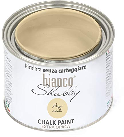 bianco Shabby® Chalk Paint Beige Corda Peinture à la craie pour meubles et murs, effet vintage, shabby chic, extra mat (0,5 Litre)