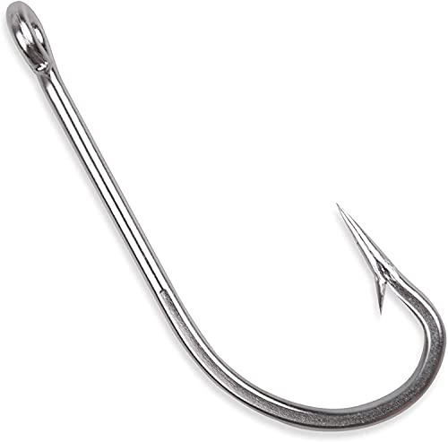 Hameçons en Acier Inoxydable pour la Pêche en Mer, 40 Pièces/lot Hameçons à Tige Longue O'Shaughnessy Forgés pour la Pêche à la Traîne, Tailles 1/0 à 10/0