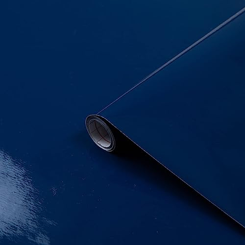 d-c-fix vinyl wrap Navy blue gloss plain 45 cm x 2 m - sticky back plastic roll for furniture, kitchen & cupboards - contact paper sticker self adhesive film