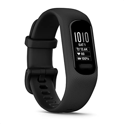 Garmin [renewed] vívosmart 5 – Fitness-Tracker mit extragroßem OLED-Touchdisplay, Funktion wie Schlafqualität und Herzfrequenzmessung. Bis zu 7 Tage Akkulaufzeit und Notfallhilfe [Generalüberholt]