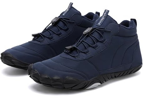 Freiluftkind Kepler Barefoot Shoes idrorepellenti e Foderati (Blu/Misura 39) – Scarpe Barefoot Unisex per l'inverno – Scarpe Calde Impermeabili