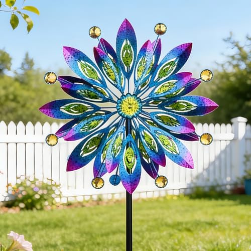Wind Spinner for Yard and Garden Windmill Outdoor Metal Kinetic Wind Sculpture Dual Direction 360 Degrees Swivel for Yard Patio Lawn Decoration,61 Inch