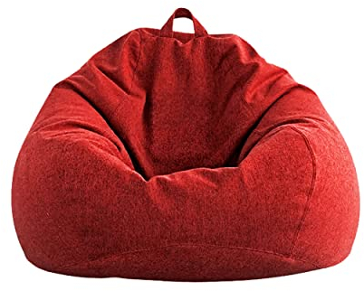 AD.CON Sitzsack mit ECO Füllung, Puff, Relax-Sessel, Sitzkissen, Bodenkissen, Bean Bag 80x90x50 185L Rot