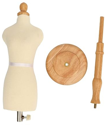 Pwshymi Maniquí de Costura con Forma de Vestido de Torso, Forma de Vestido Femenino a Medida, Forma de Modista que Se Puede Fijar con Soporte para Exhibición (Tipo 1)